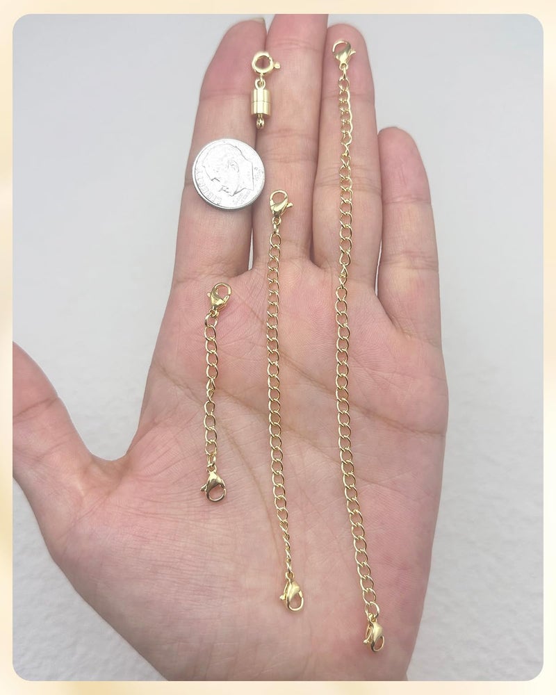 MKCYD Necklace Extender and Magnetic Necklace Clasp, Magnetic Clasps for Bracelet Extenders Gold Chain Extension for Jewelry Repair Kit - Image 5